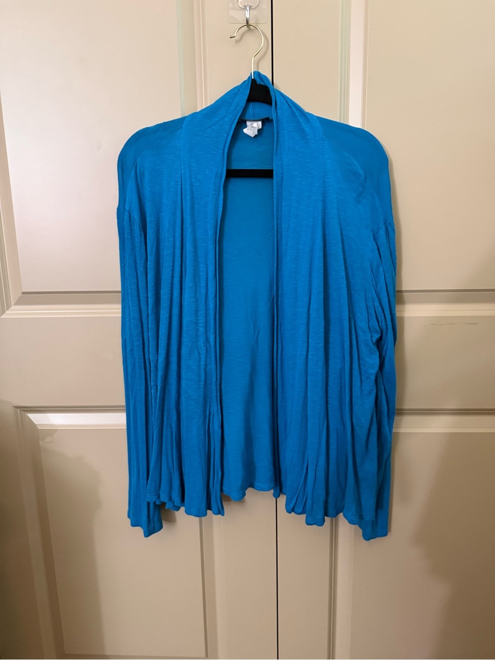 CKW. Open-Front Draped Women’s Cardigan Sweater - Bright Blue